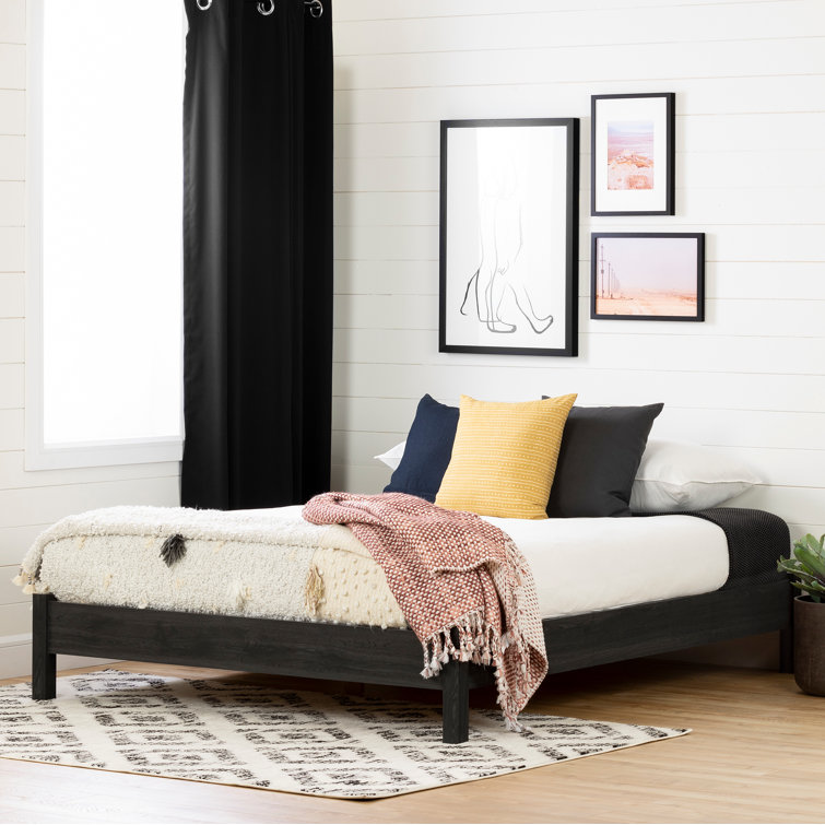 Gray Oak Queen Wood Frame Platform Bed