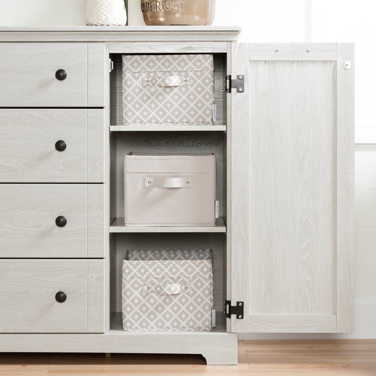 Winter Oak 4-Drawer Combo Dresser with Doors