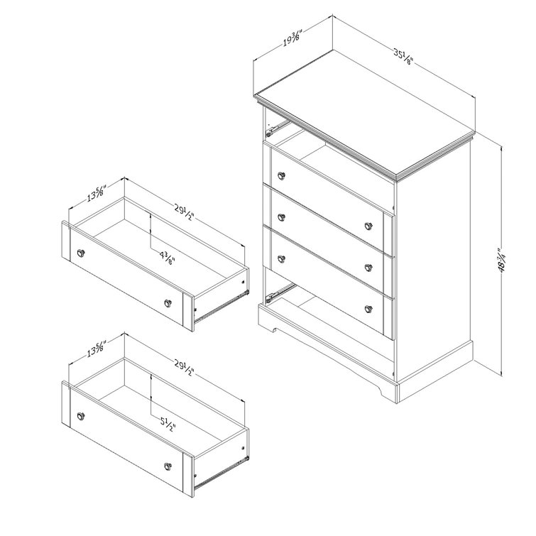 Cottage Charm White Coastal 5-Drawer Dresser with Elegant Metal Knobs