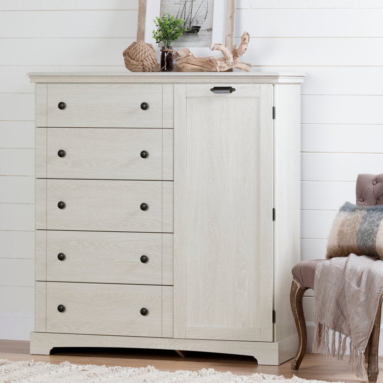 Winter Oak Cottage 5-Drawer Combo Dresser