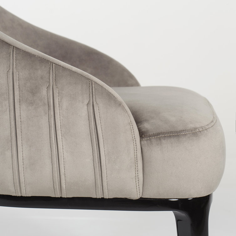 Alvy 22.5'' Black Velvet Upholstered Solid Wood Armchair