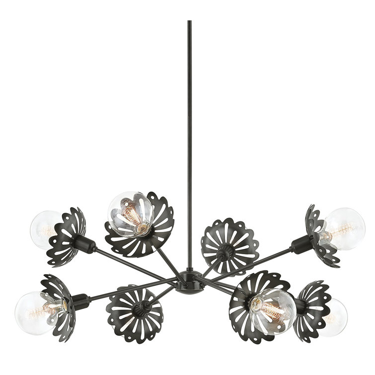 Old Bronze 8-Light Metal Sputnik Chandelier