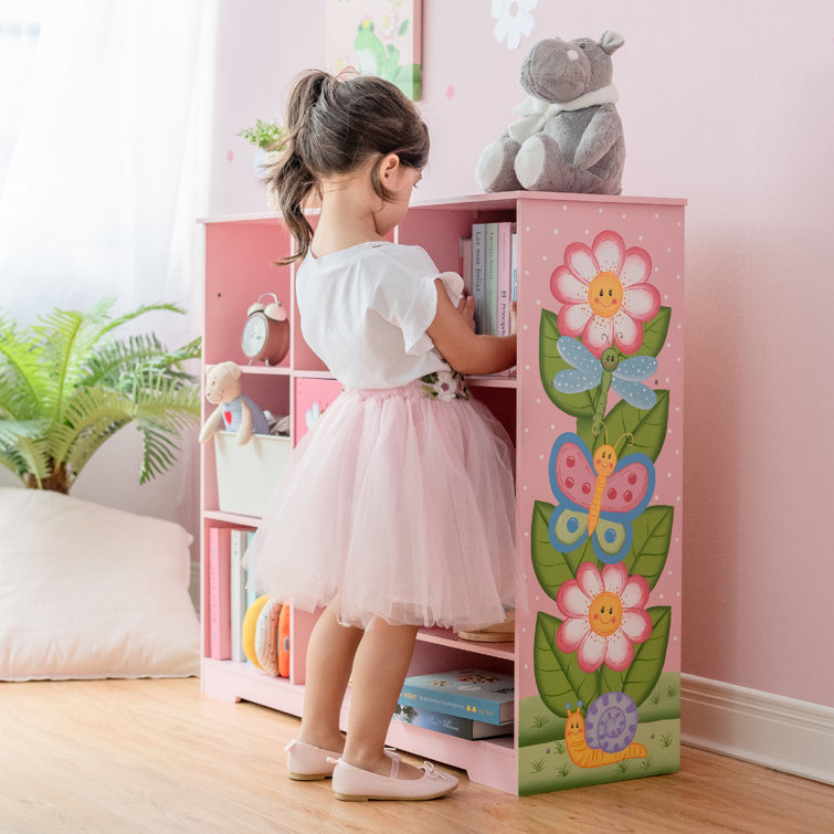 Bright Garden 36" Pink Adjustable Cube Wooden Kids' Bookshelf