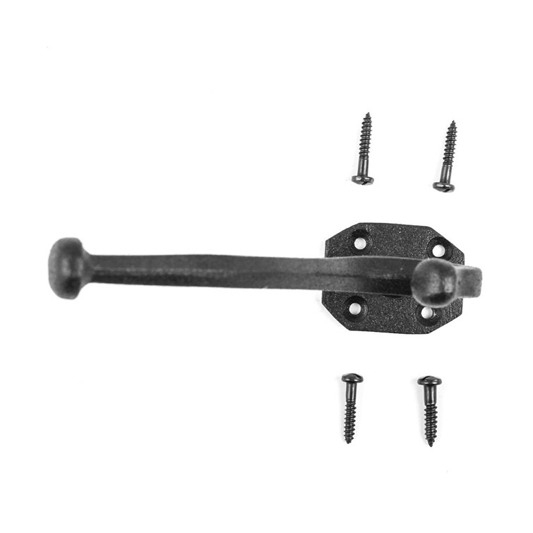 Black Wrought Iron Double Wall Mount Hooks for Coats and Robes
