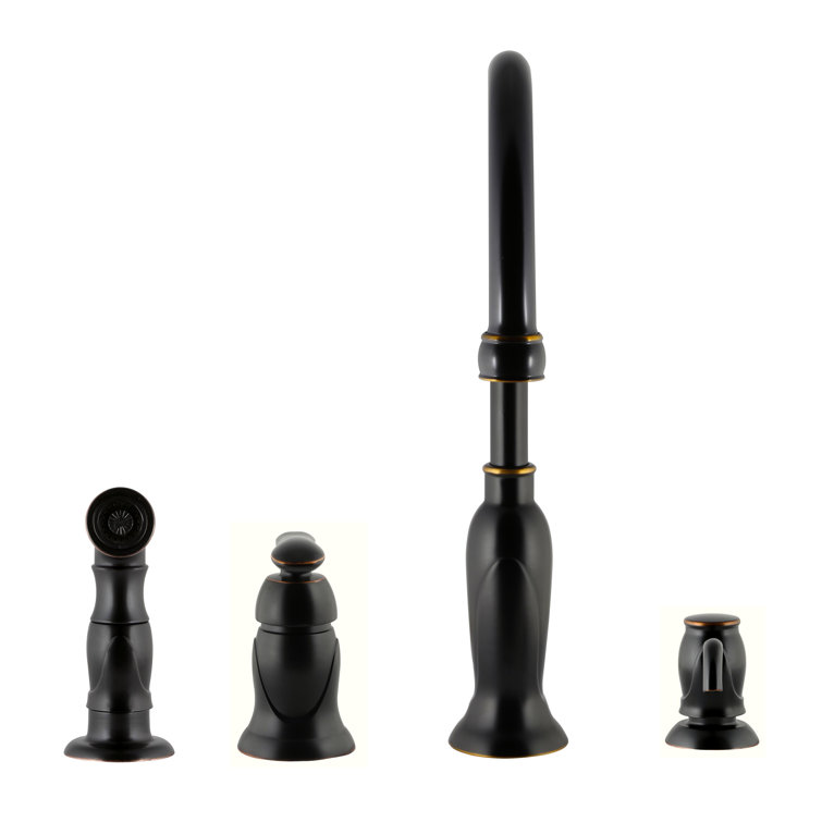 Oil Rubbed Bronze Kitchen Faucet with Sprayer and Soap Dispenser