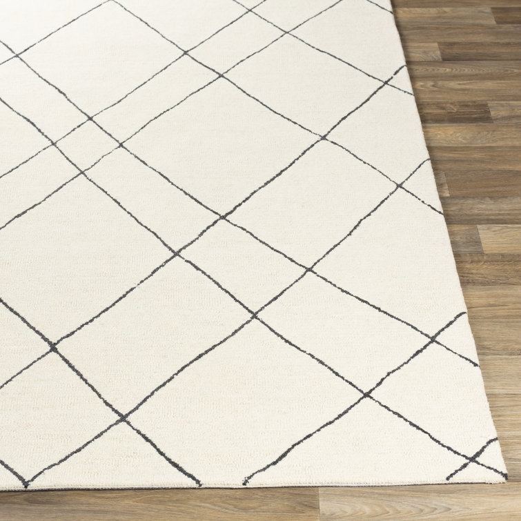 Handmade Tufted Black Wool 5' x 7' Rectangular Area Rug