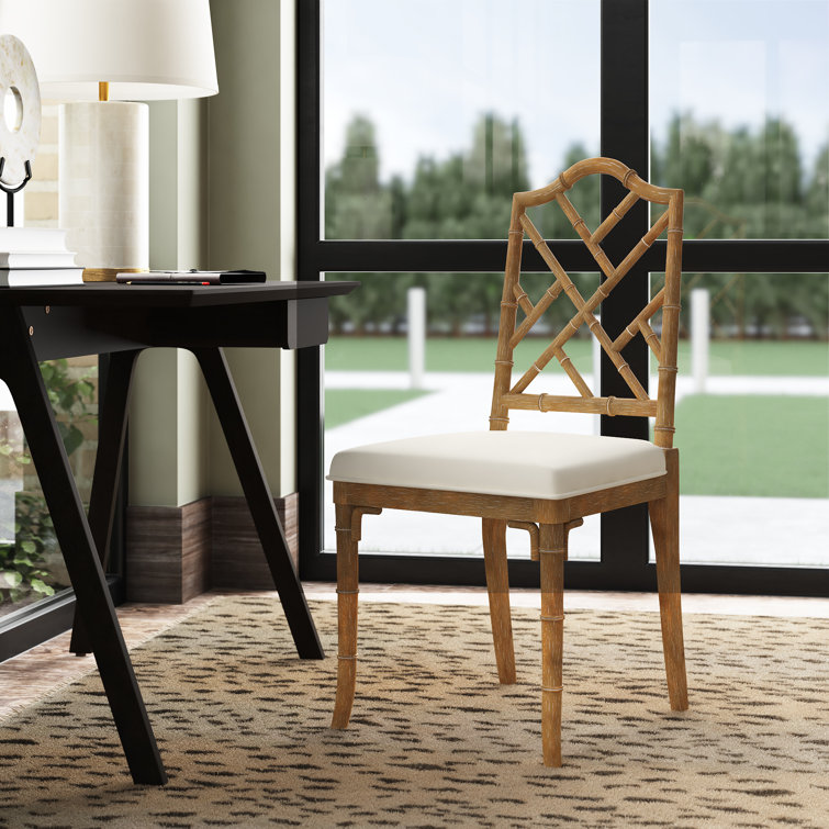 Fairfield Classic White Linen Upholstered Cross Back Side Chair