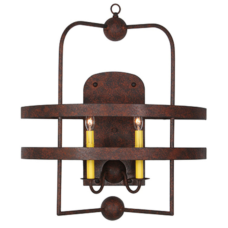 Rusty Nail Finish Industrial 2-Light Candle Sconce