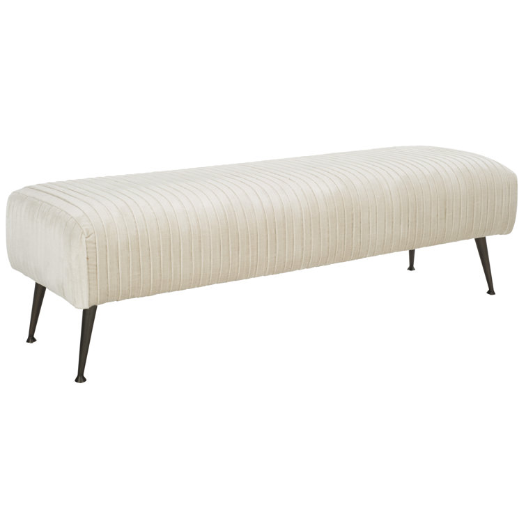 Giotto Cabernet Velvet Bench with Brass Legs