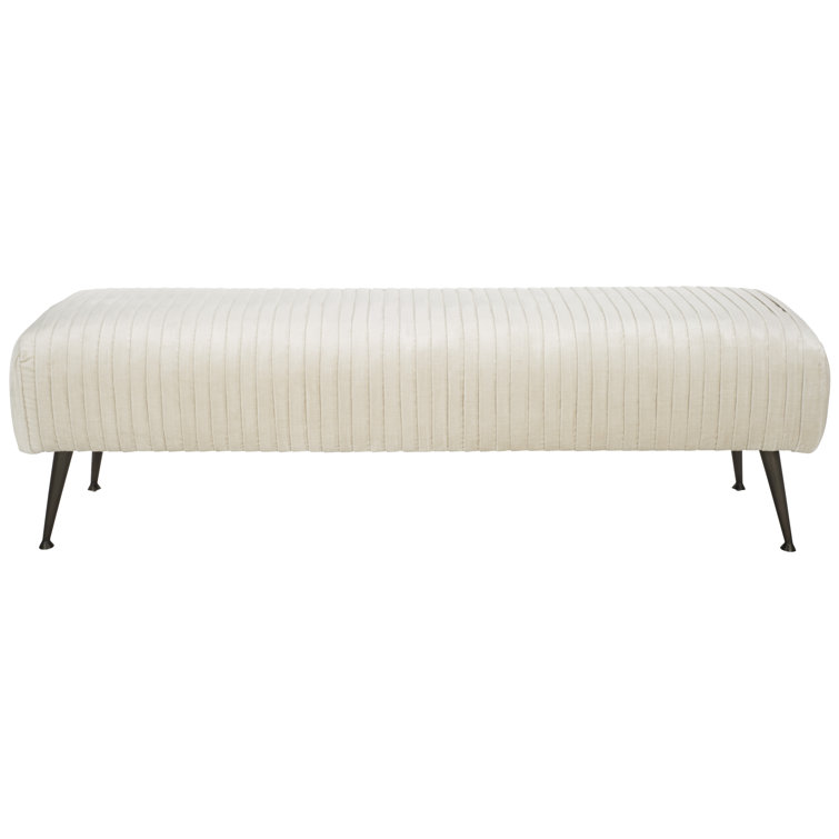 Giotto Cabernet Velvet Bench with Brass Legs