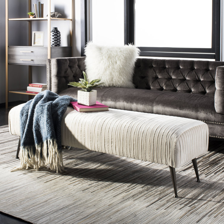 Giotto Cabernet Velvet Bench with Brass Legs