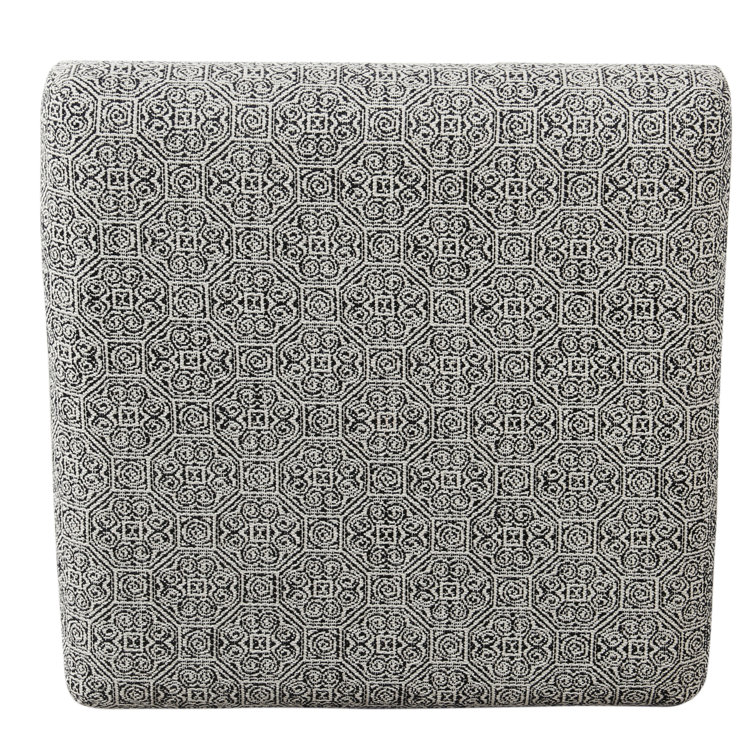 Global Print Cushioned Metal X-Base Footstool in Black
