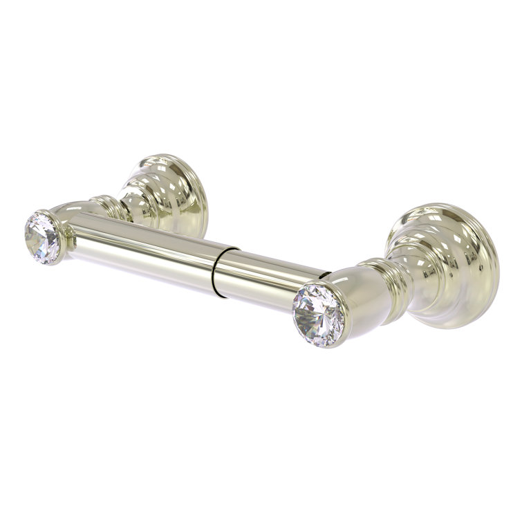 Polished Nickel Crystal Accent Wall Mounted Toilet Paper Holder