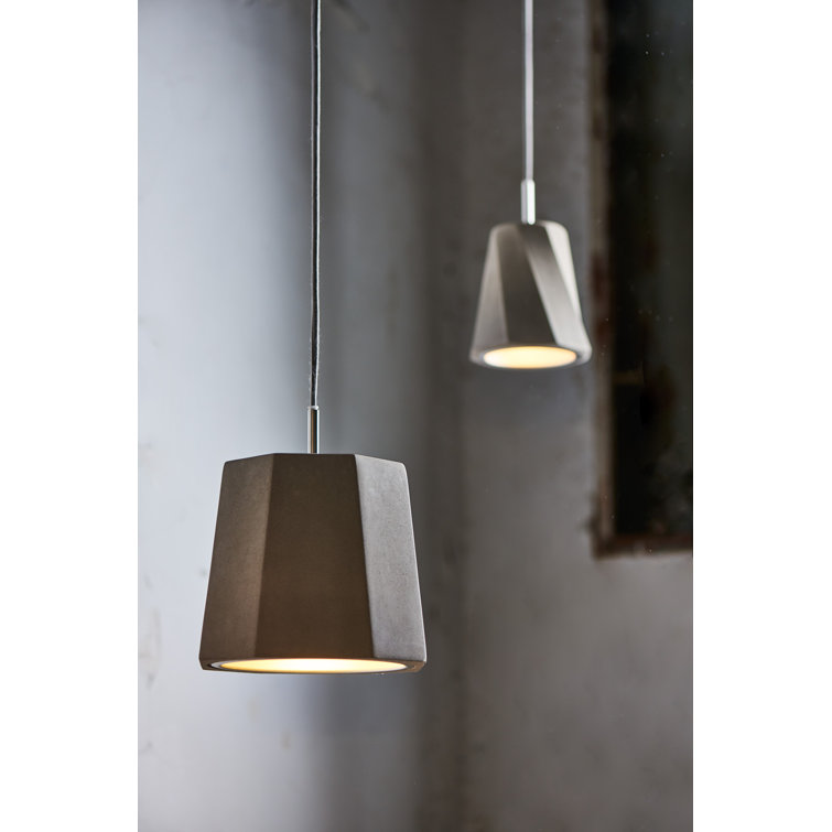 Castle Rock 7.9" Aluminum Drum Pendant with Concrete Shade