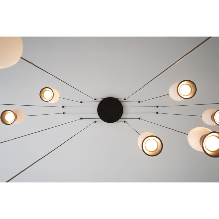 Matte Black Fuji Inspired 12-Light LED Globe Pendant