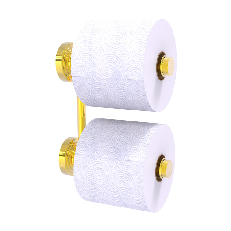 Polished Brass Dual Roll Wall Mounted Toilet Paper Holder