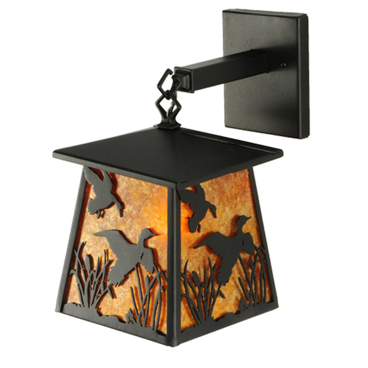 Black Steel Direct Wired Electric Wall Sconce