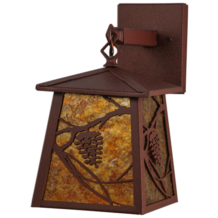 Whispering Pines 1-Light Steel Lantern Wall Sconce