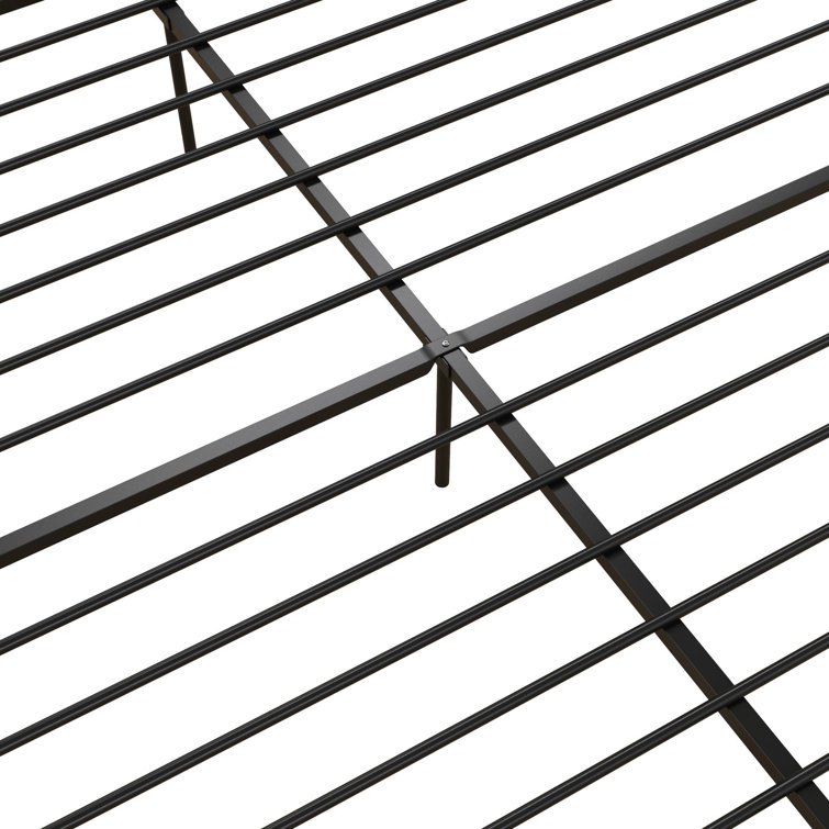 Giulia Gold Queen Metal Platform Bed with Vertical Slat Headboard