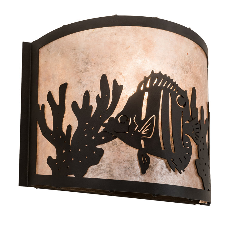 9.5'' Rustic Black Glass Shade Novelty Sconce