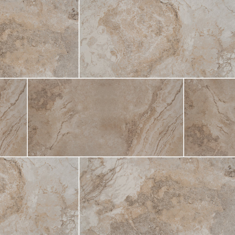 Napa Beige 12" x 24" Ceramic Stone Look Wall and Floor Tile