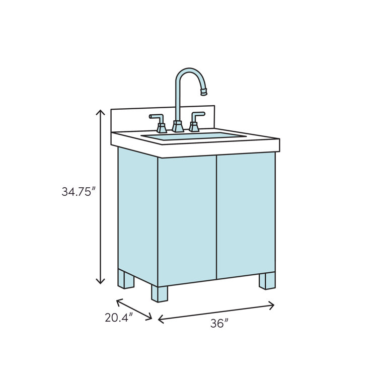 Oxford 36" Gray Quartz Stone Freestanding Single Sink Vanity