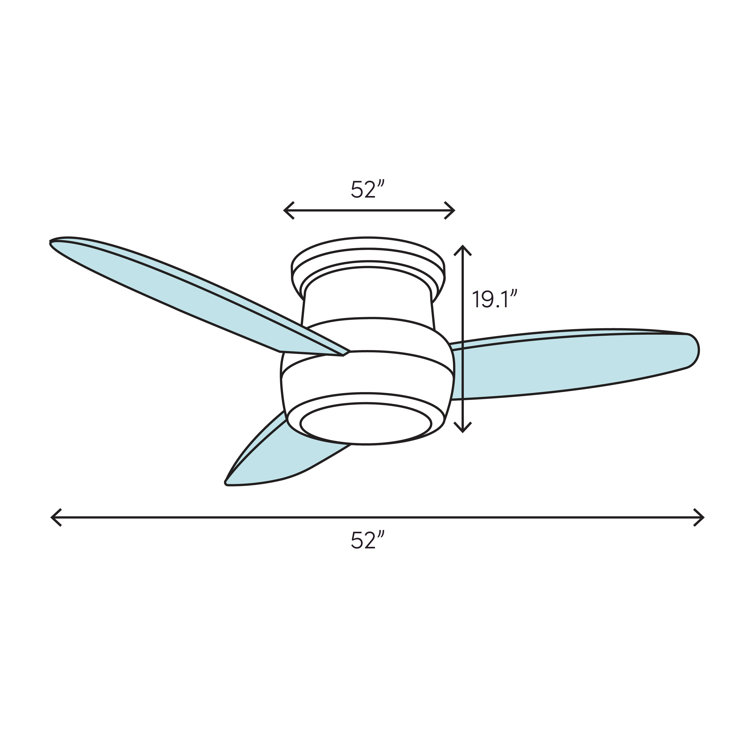 52" Brass Tropical Ceiling Fan with Hand Carved Wood Blades