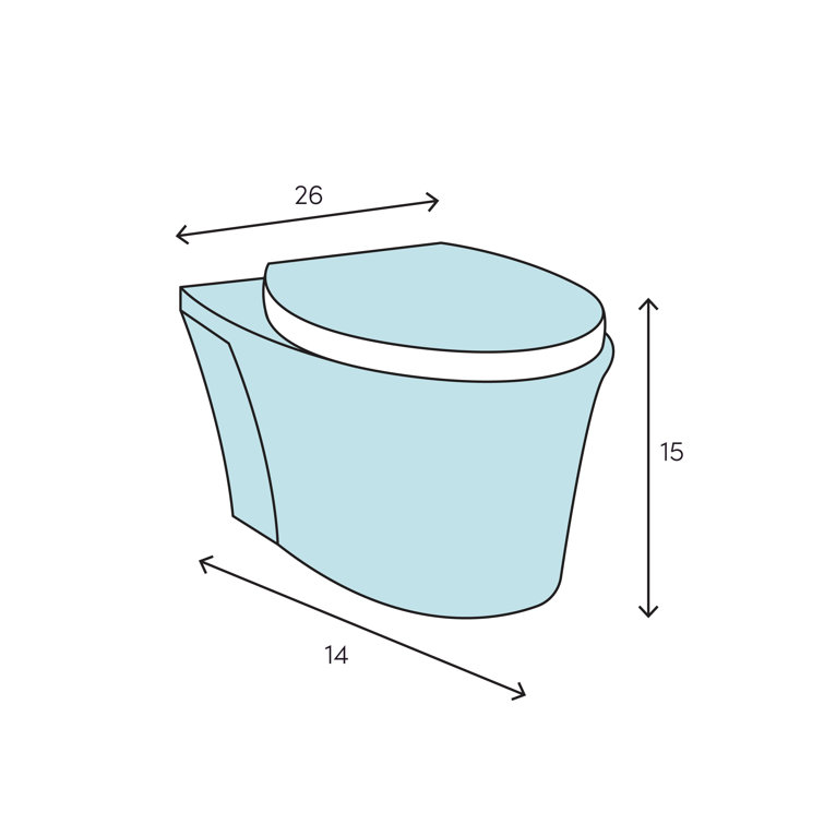 White Elongated Wall Mounted High Efficiency Toilet