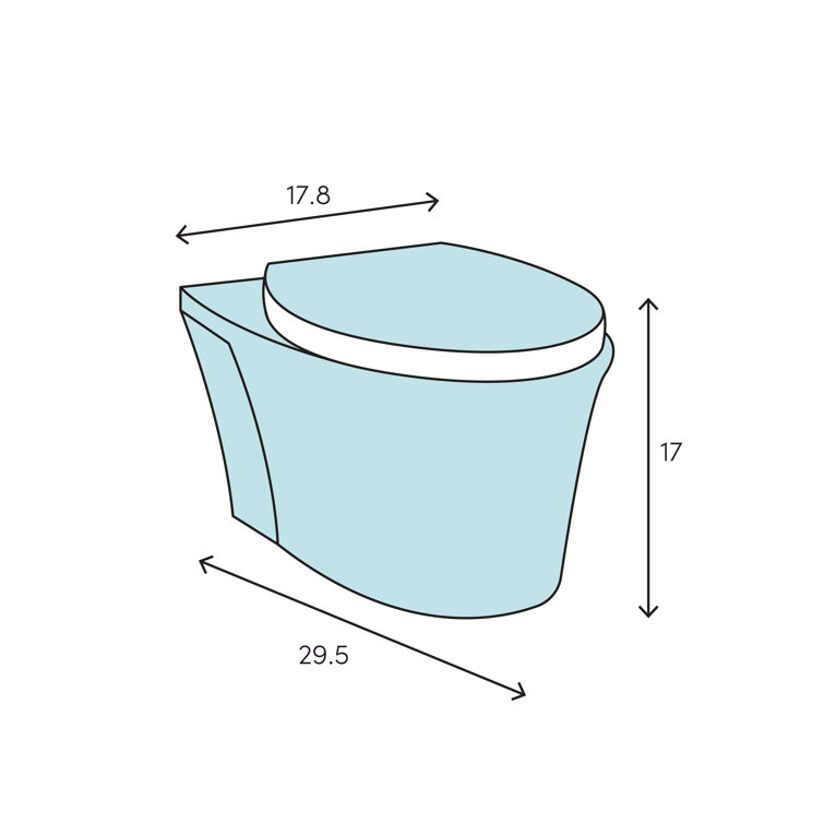 White Elongated Wall-Mounted High Efficiency Dual Flush Toilet