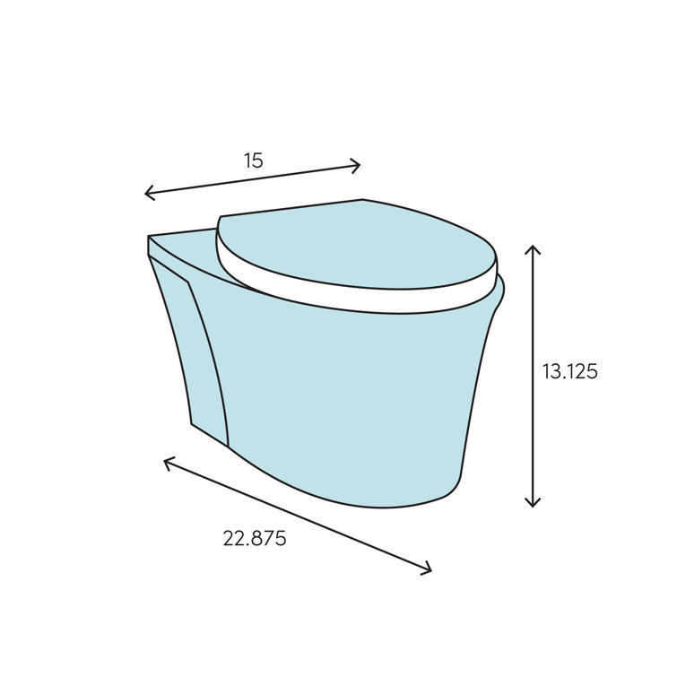 White Modern Wall-Mounted Dual Flush Toilet