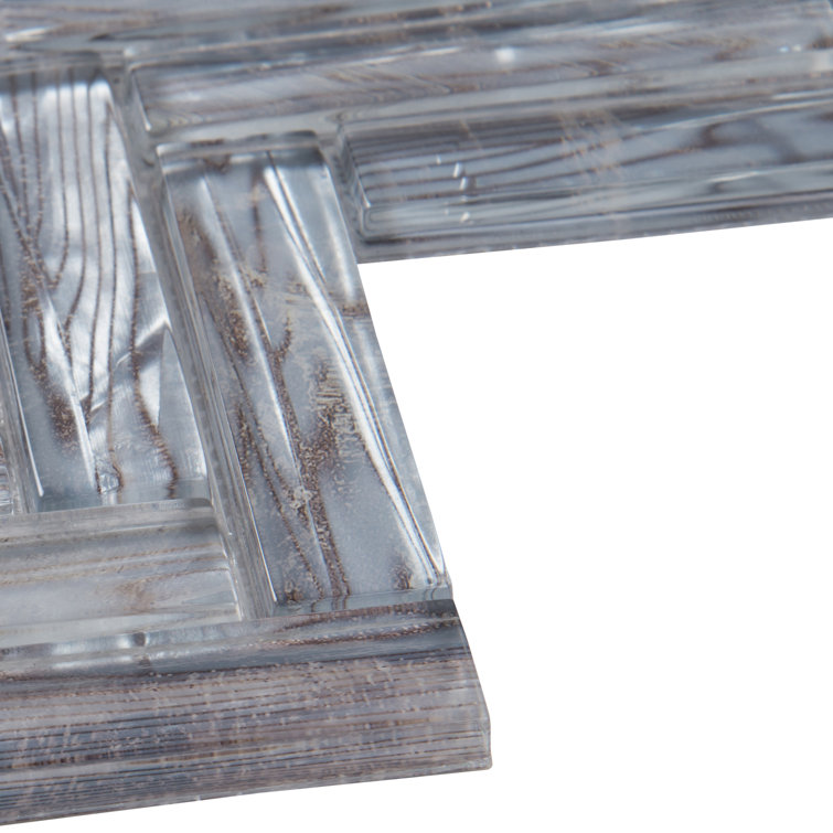Gray and Silver Glass Mosaic Tile Sheet