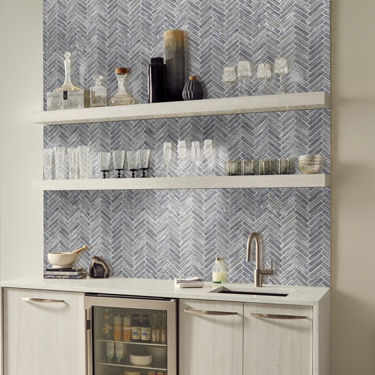 Gray and Silver Glass Mosaic Tile Sheet
