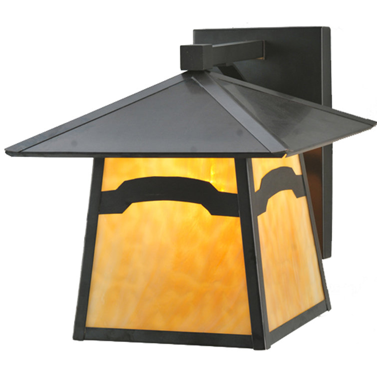 Mission Lodge 12" Handcrafted Brass Outdoor Wall Lantern