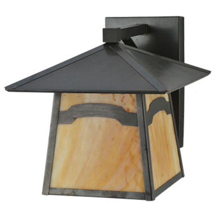 Mission Lodge 12" Handcrafted Brass Outdoor Wall Lantern