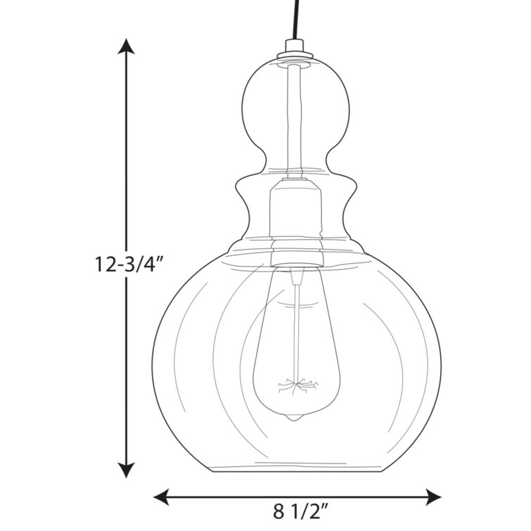 Staunton Brushed Nickel Pendant Light with Clear Glass Shade