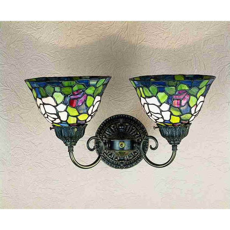 Tiffany Rosebush Inspired 18" Floral Nouveau Wall Sconce