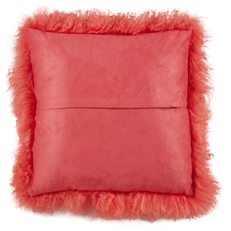 Ivory Wool Square Throw Pillow Set with Polyester Fill
