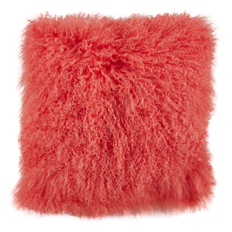 Ivory Wool Square Throw Pillow Set with Polyester Fill