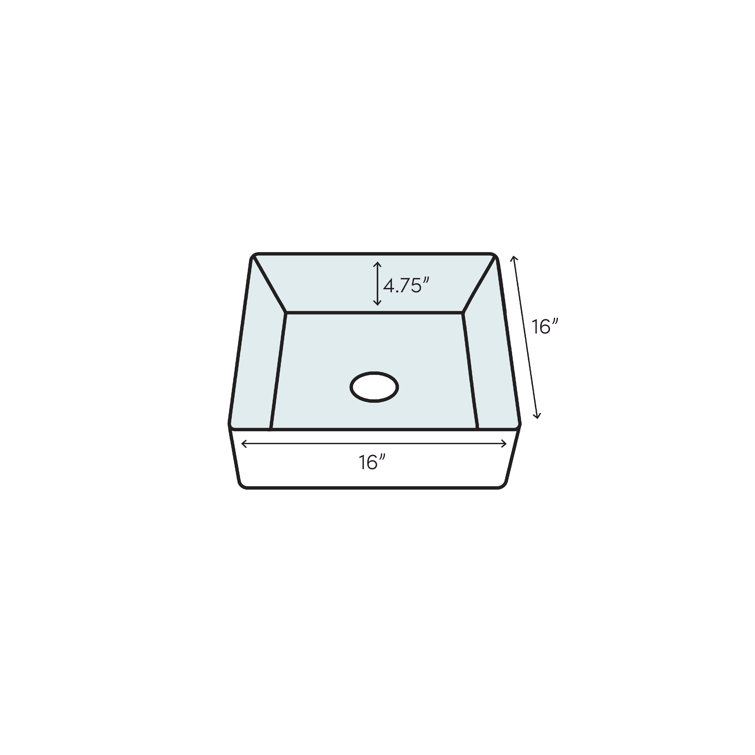 Modern Square Above-Counter Stone Bathroom Sink in White with Faucet
