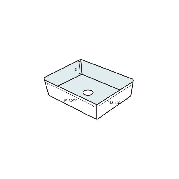Elanti 11.625'' White Ceramic Rectangular Wall-Mount Bathroom Sink