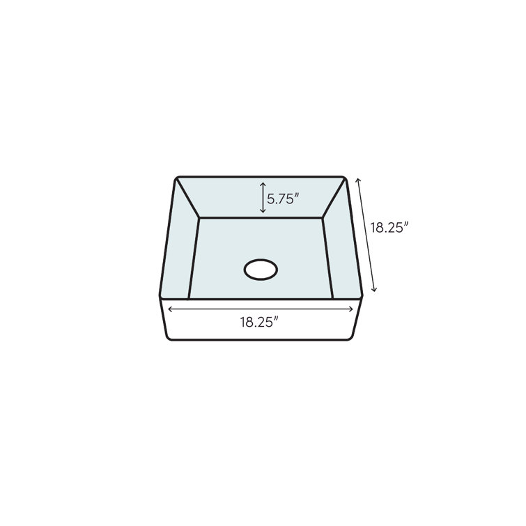 Green Lacquered Glass Square Above-Counter Bathroom Sink