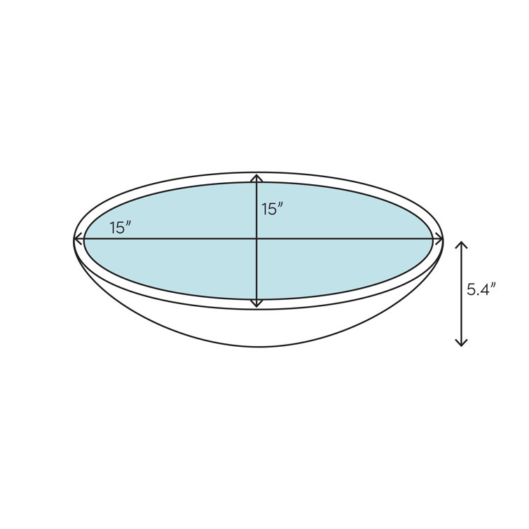 Elanti 15'' White Porcelain Circular Bathroom Sink