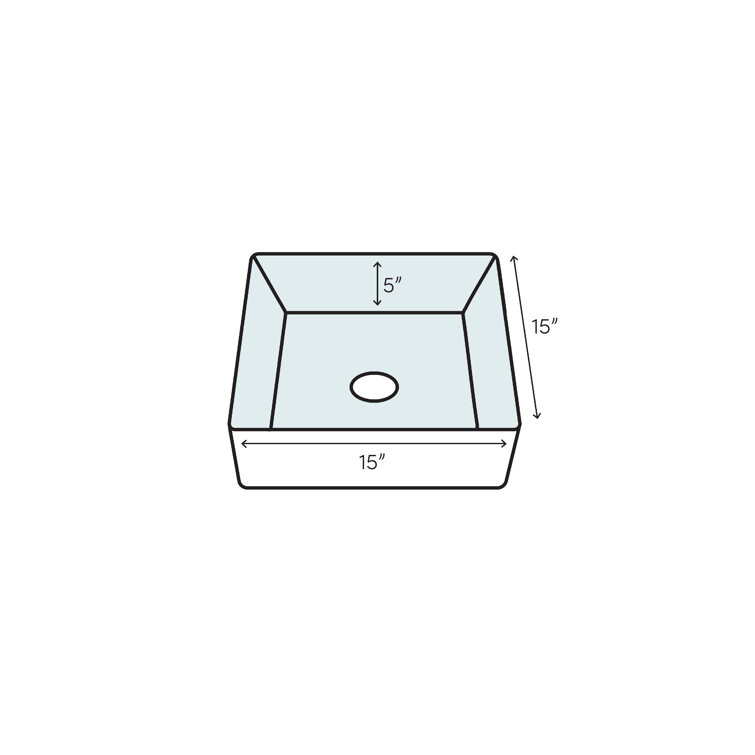 Tahiti White 15'' Drop-In Square Kitchen Sink