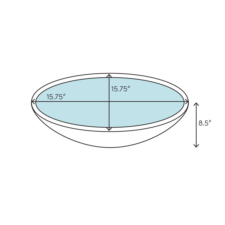 Emma 15.75'' White Ceramic Round Drop-In Bathroom Sink