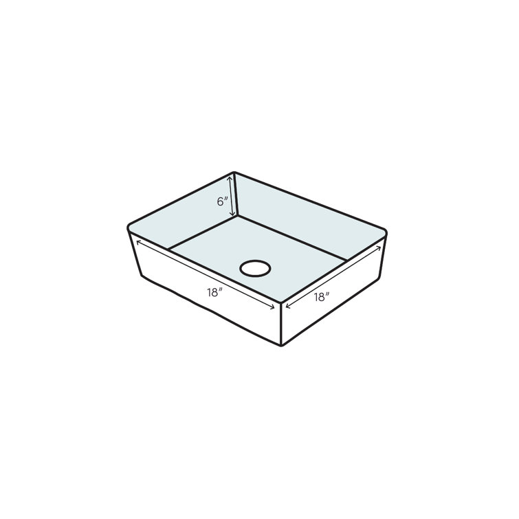 Teorema 18'' Glossy White Ceramic Rectangular Wall-Mount Sink