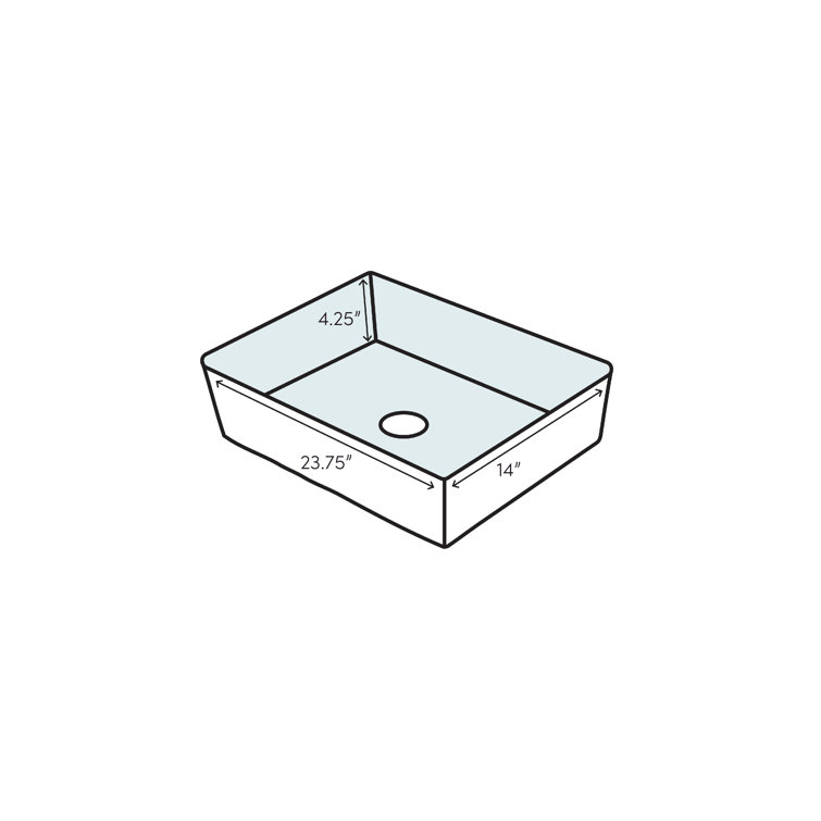 Glossy White Resin Rectangular Vessel Sink