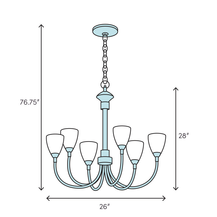 Ponderosa Rustic 8-Light Dimmable Chandelier with Glass Shades