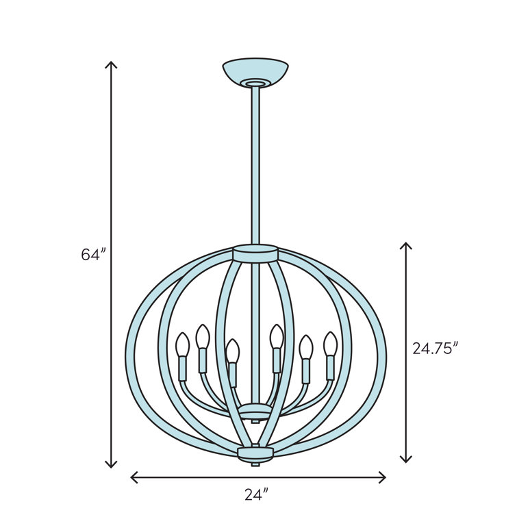 Solstice Contemporary Chrome Sphere Chandelier with Semi-Circular Glass Panels