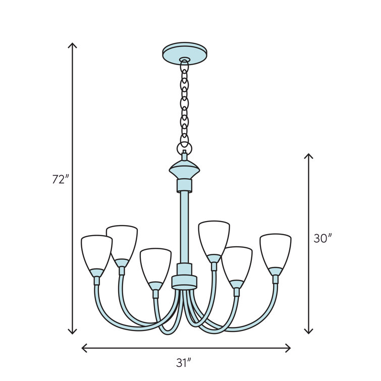 Mahogany Bronze 31" 6-Light Chandelier with Amber Plum Glass Fringe