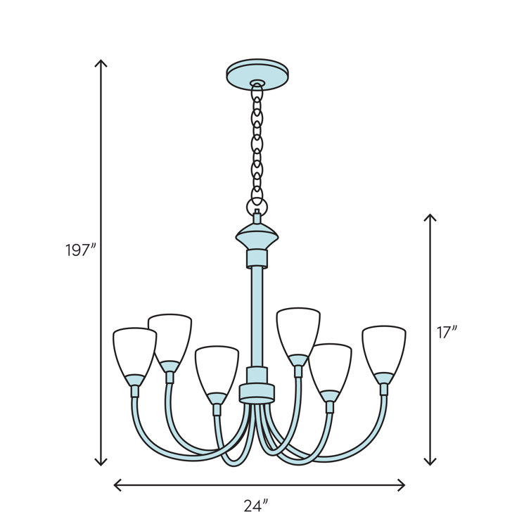 Satin Nickel 5-Light Frosted Glass Shaded Chandelier